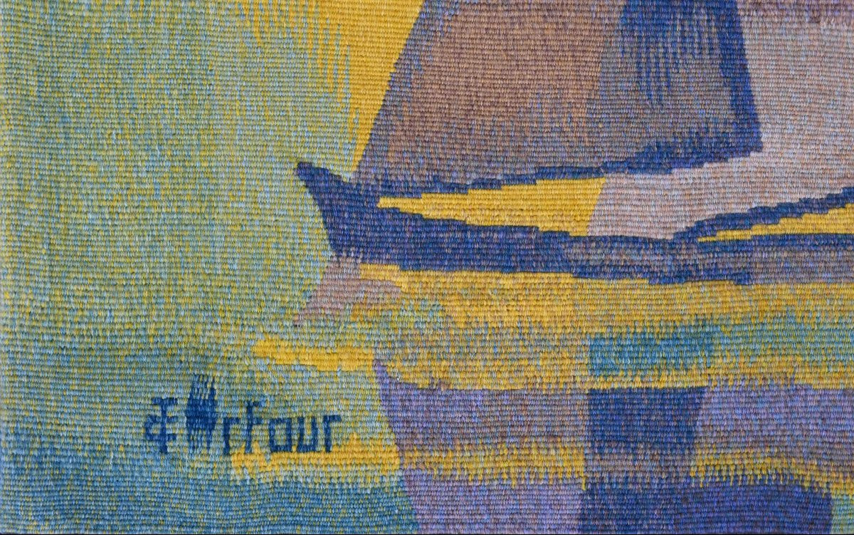 Aubusson Tapestry, Robert Four Manufactory - On The Nie, Louis Toffoli - 137cm L X 90cm H - No. 1594-photo-1