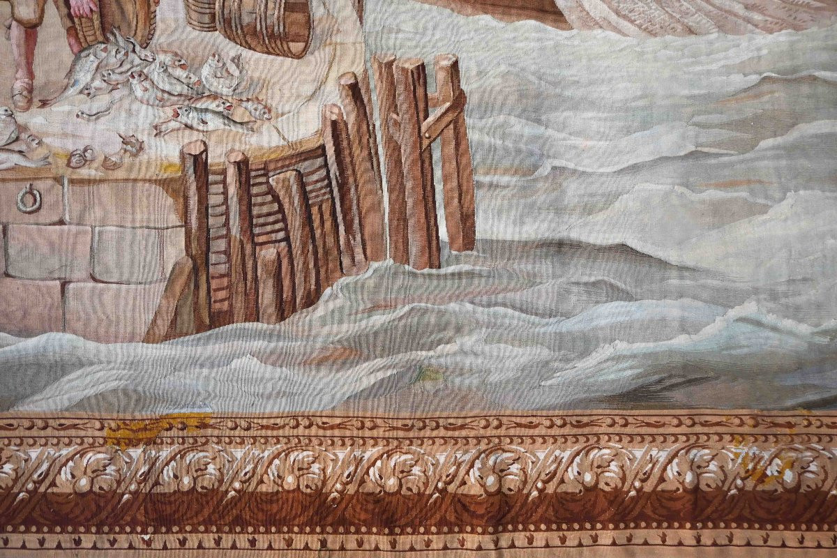 19th-century Beauvais Tapestry – “arrival Of The Fishermen” – 230x260cm - N°1406-photo-6