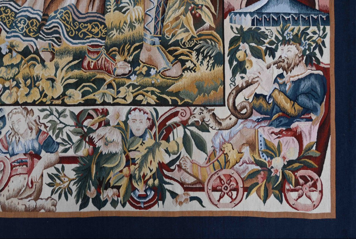 Tapisserie  Fin XIXe siècle Aubusson - l’enlèvement d’Hélène par Pâris - 173Lx240H - N° 1605-photo-5