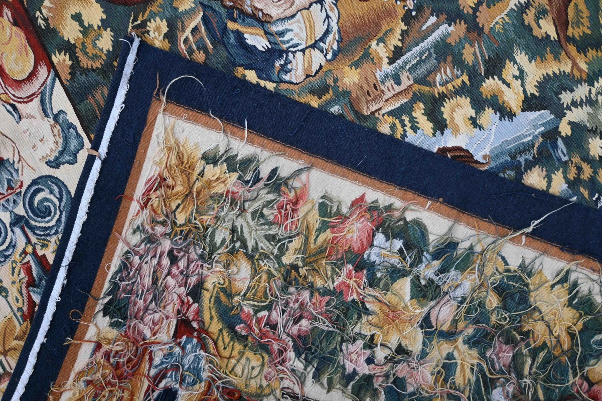 Tapisserie  Fin XIXe siècle Aubusson - l’enlèvement d’Hélène par Pâris - 173Lx240H - N° 1605-photo-7