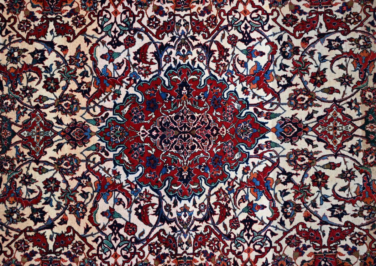 Tapis persan extrêmement fin, Isfahan (Iran), époque du Shah - Circa 1920 - 235x156 - N° 1602 -photo-2