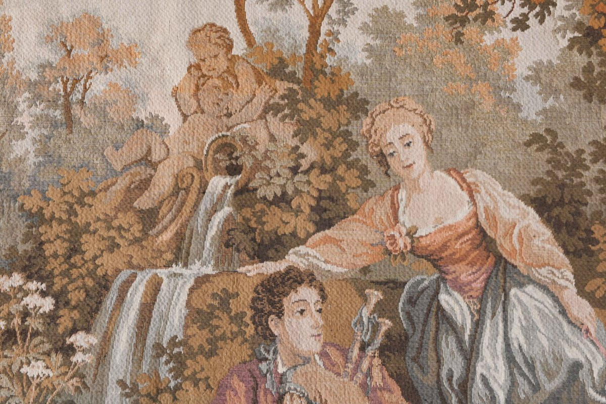 Tapestry From The Jacquard Manufactory, Paris, Circa 1920 - Country Scene - 2.15m X 1.24m - No. 1611-photo-4