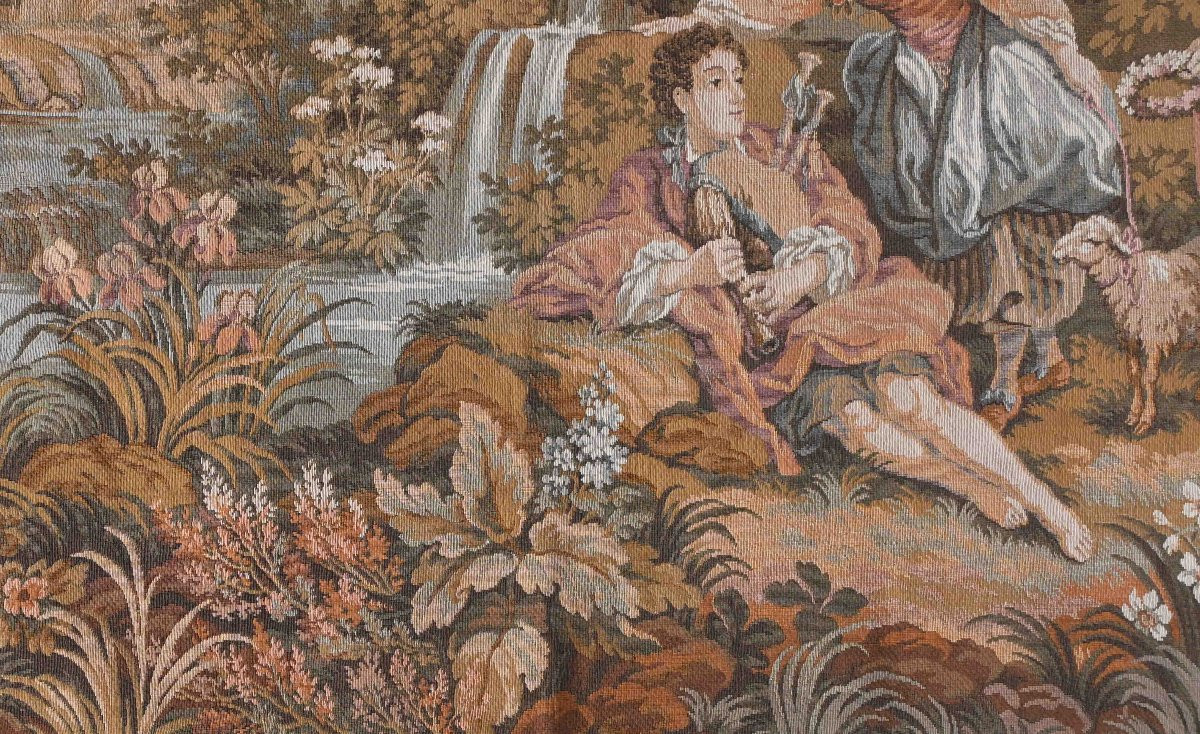 Tapestry From The Jacquard Manufactory, Paris, Circa 1920 - Country Scene - 2.15m X 1.24m - No. 1611-photo-2