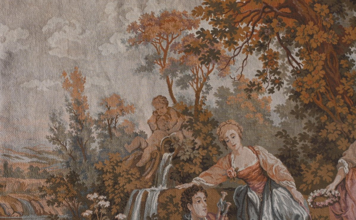 Tapestry From The Jacquard Manufactory, Paris, Circa 1920 - Country Scene - 2.15m X 1.24m - No. 1611-photo-3