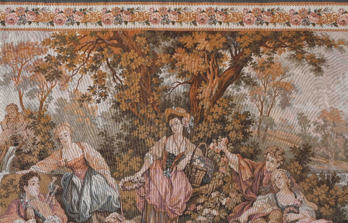 Tapestry From The Jacquard Manufactory, Paris, Circa 1920 - Country Scene - 2.15m X 1.24m - No. 1611-photo-4