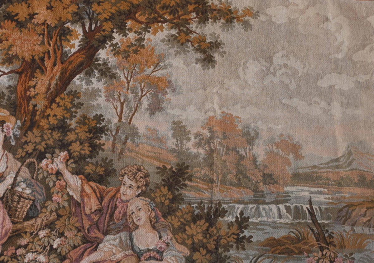 Tapestry From The Jacquard Manufactory, Paris, Circa 1920 - Country Scene - 2.15m X 1.24m - No. 1611-photo-5