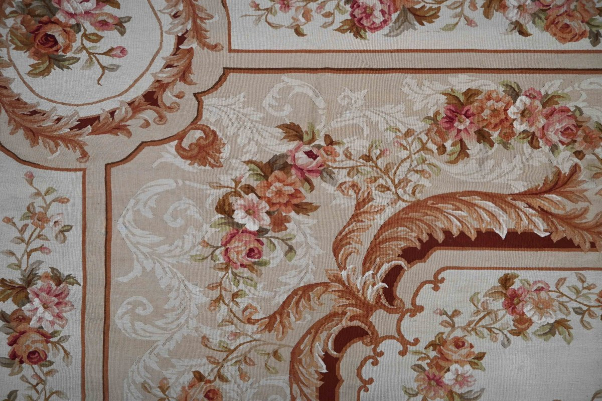 Tapis XIXe siècle - Style Napoléon III, Manufacture d’Aubusson - 3m90x2m75 - N° 1603-photo-3