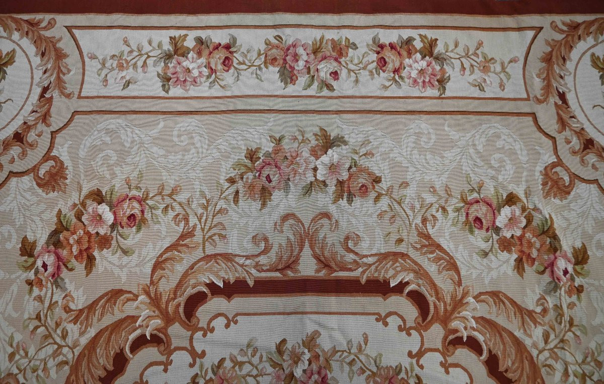 Tapis XIXe siècle - Style Napoléon III, Manufacture d’Aubusson - 3m90x2m75 - N° 1603-photo-4