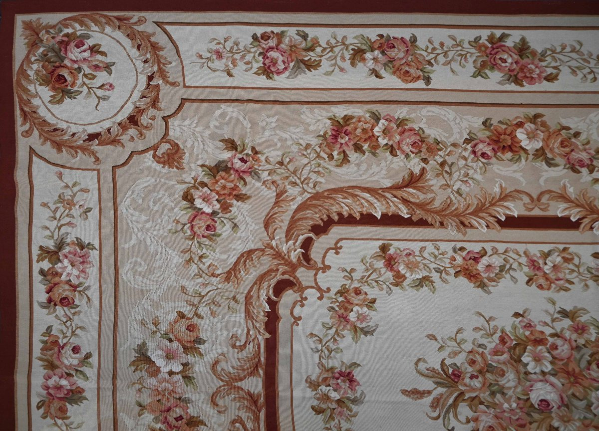 Tapis XIXe siècle - Style Napoléon III, Manufacture d’Aubusson - 3m90x2m75 - N° 1603-photo-2