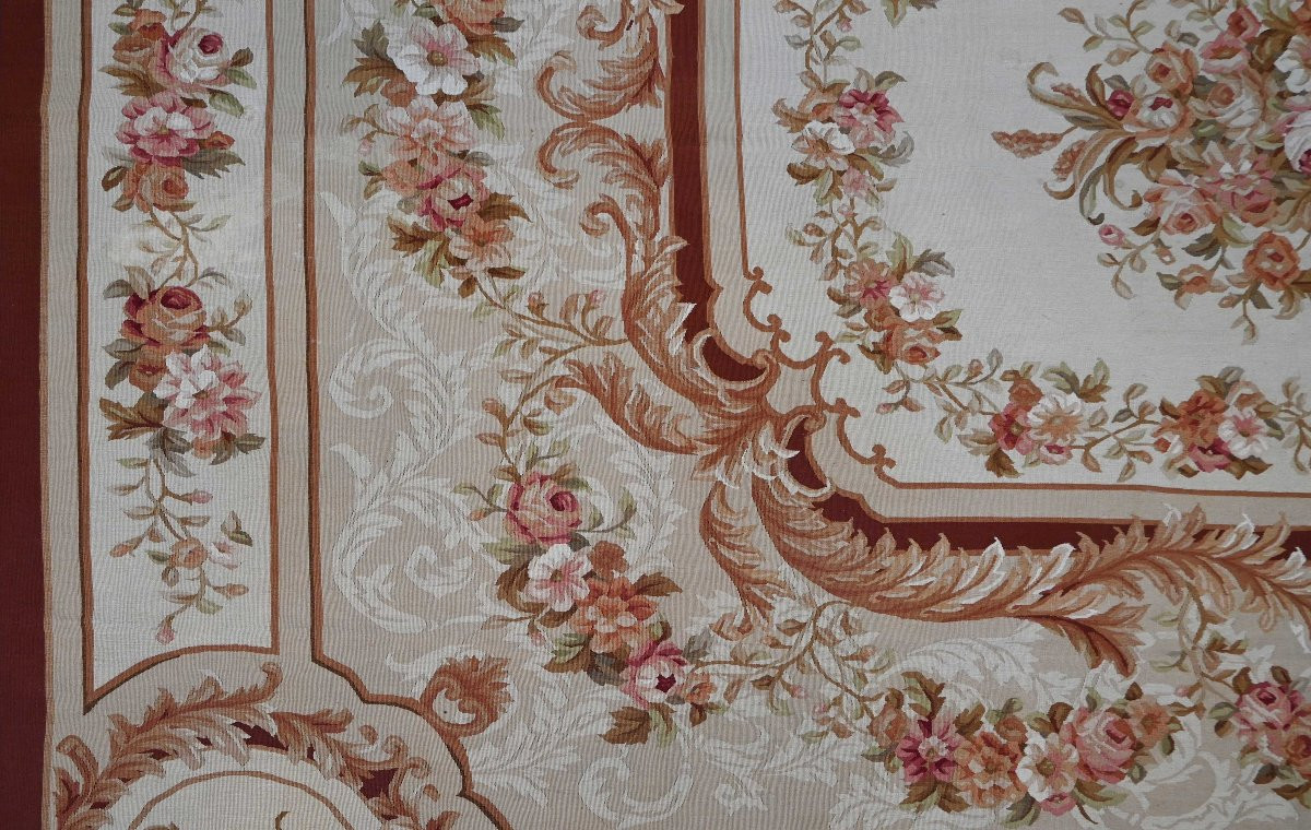 Tapis XIXe siècle - Style Napoléon III, Manufacture d’Aubusson - 3m90x2m75 - N° 1603-photo-3