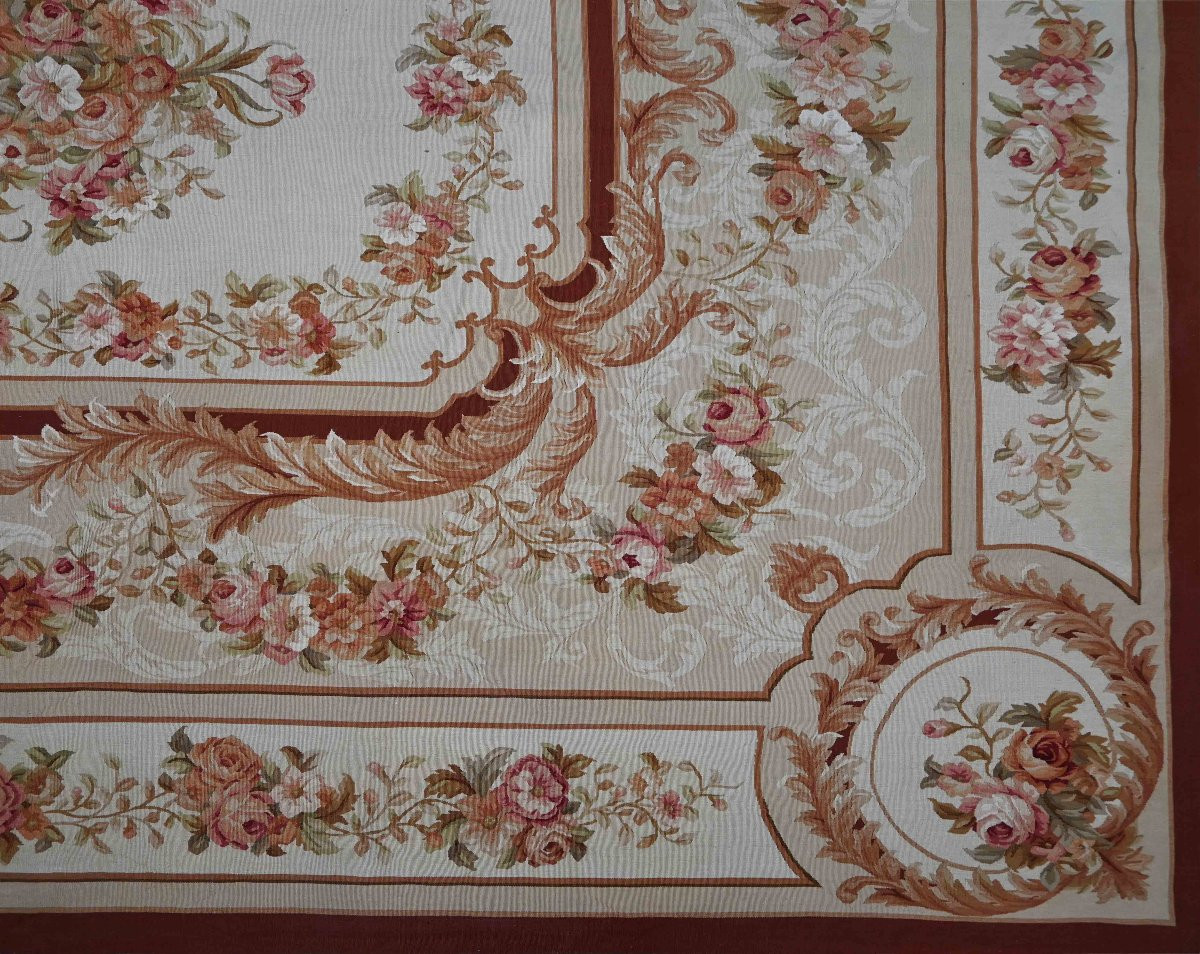 Tapis XIXe siècle - Style Napoléon III, Manufacture d’Aubusson - 3m90x2m75 - N° 1603-photo-4