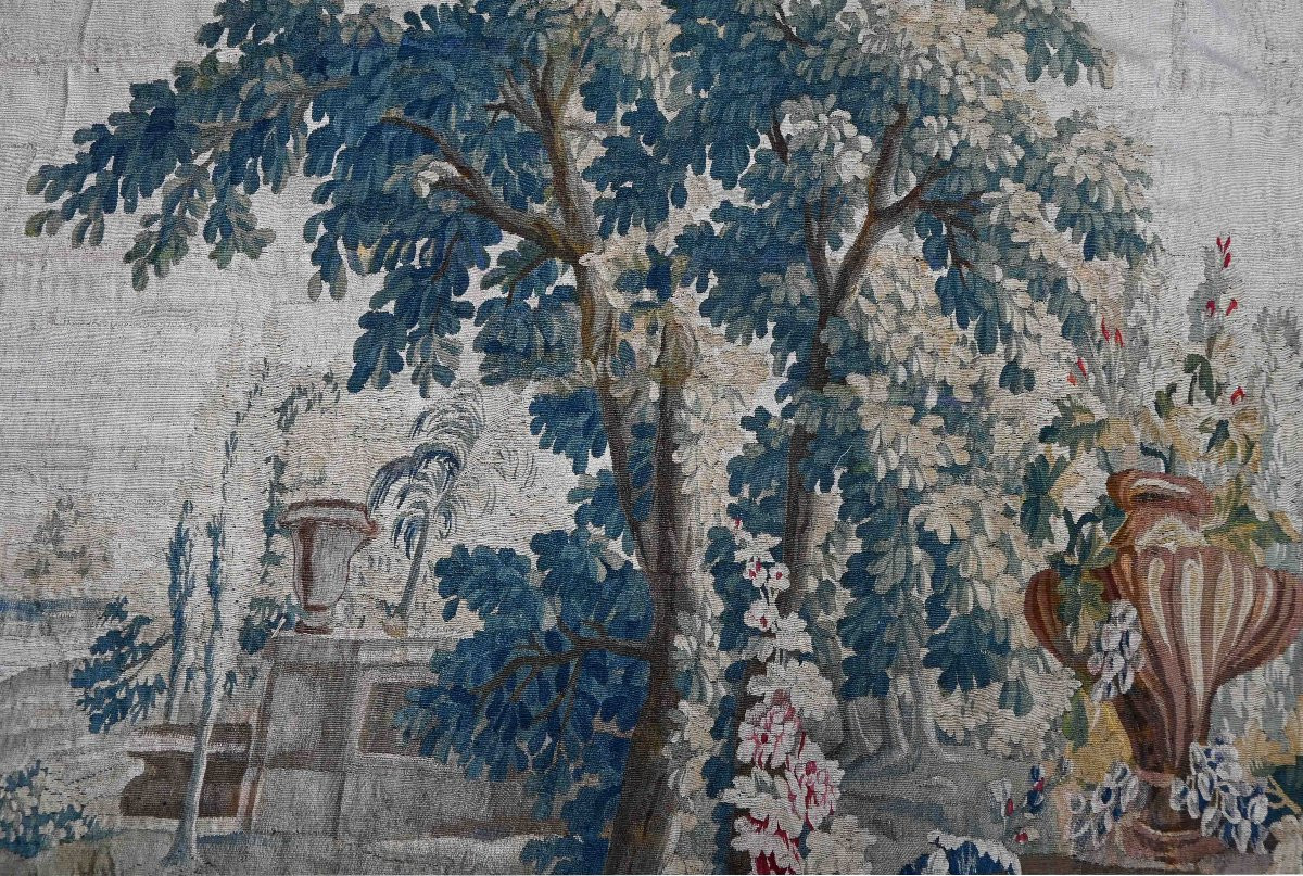 Tapisserie Verdure de la Manufacture d'Aubusson XVIIIe siecle - 348Lx216H cm - N° 1597-photo-2