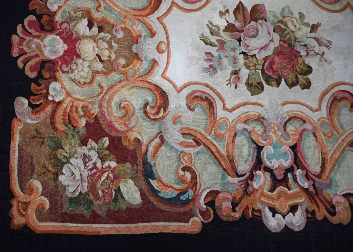 Aubusson Manufacture Carpet - Napoleon III, 19th Century - 305x225 - No. 1612-photo-4