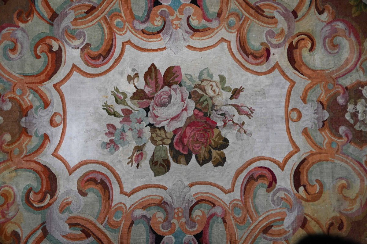 Aubusson Manufacture Carpet - Napoleon III, 19th Century - 305x225 - No. 1612-photo-2