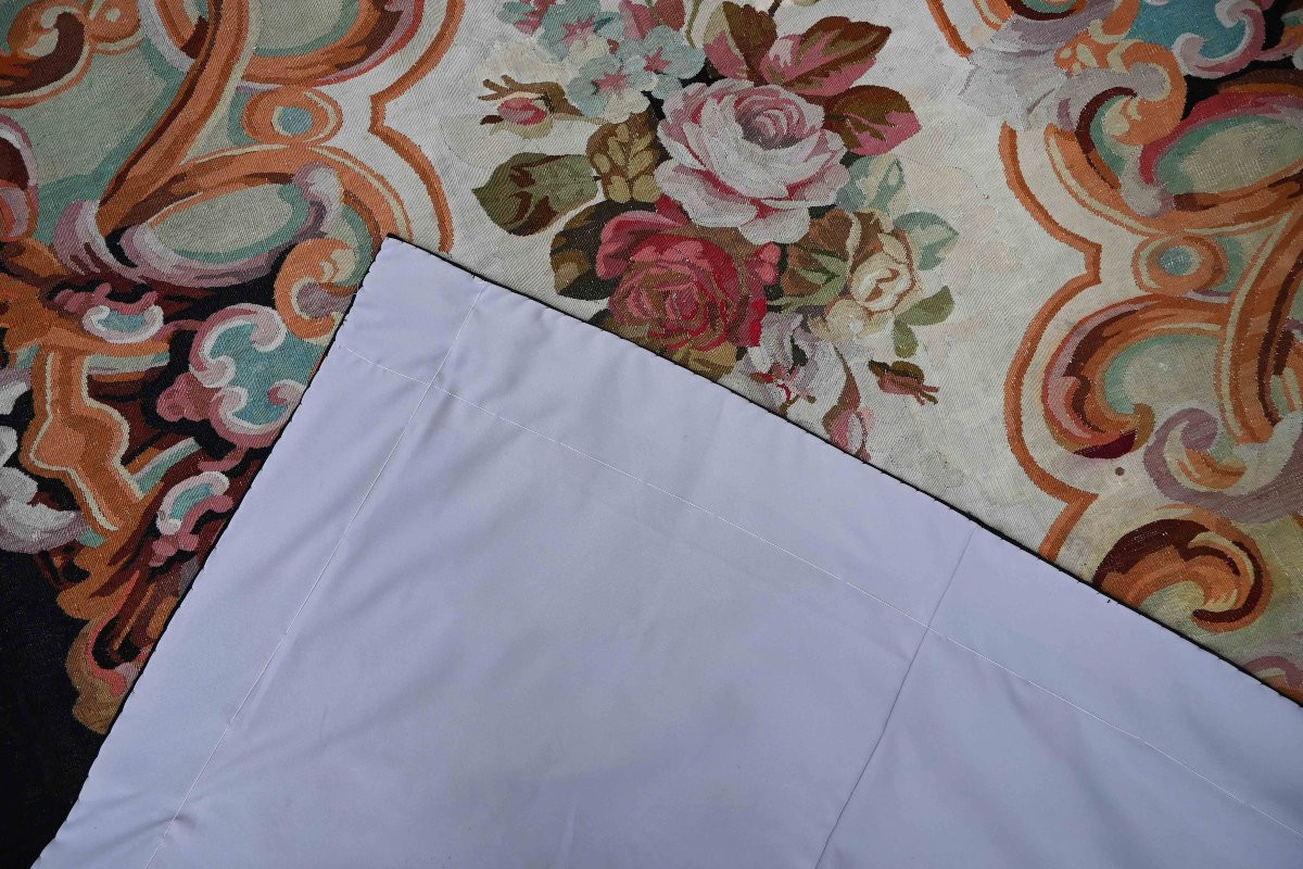 Aubusson Manufacture Carpet - Napoleon III, 19th Century - 305x225 - No. 1612-photo-4