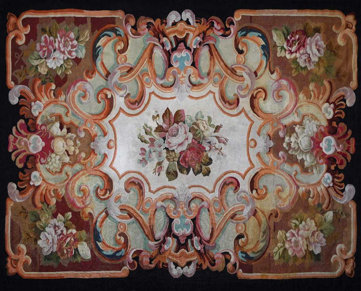 Aubusson Manufacture Carpet - Napoleon III, 19th Century - 305x225 - No. 1612