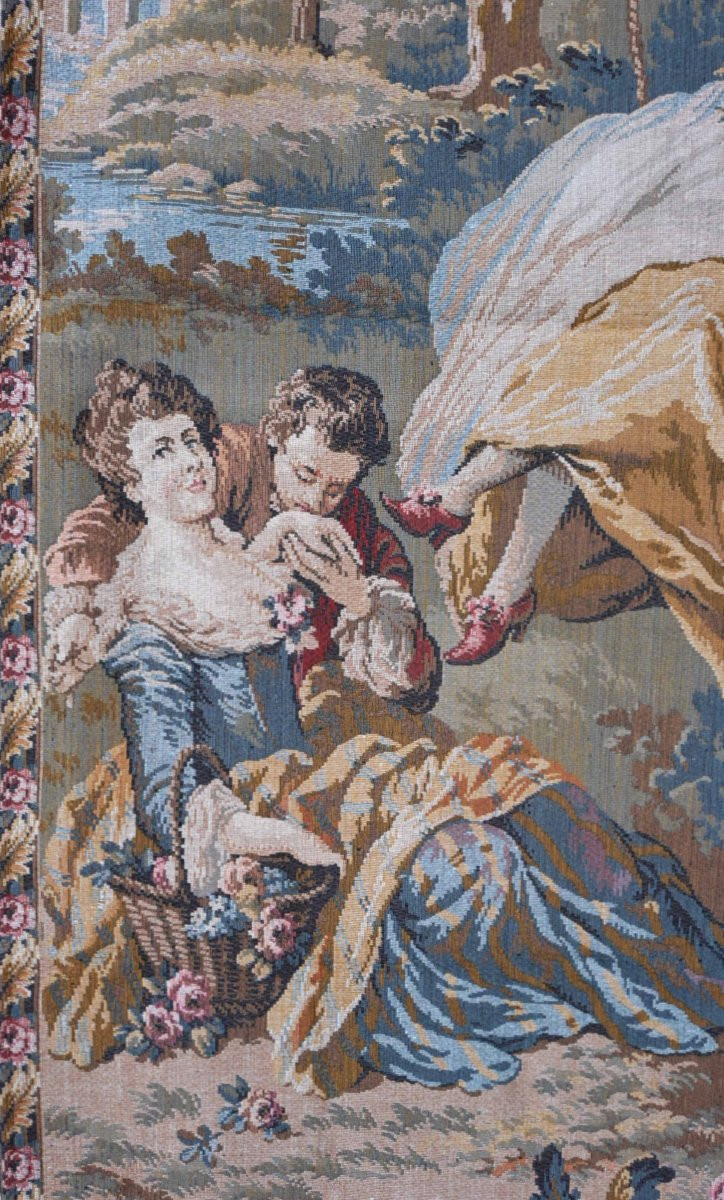 Tapestry Weaving Art By Lys Jacqurd - The Swing After Jean-honoré Fragonard - No. 1620-photo-4