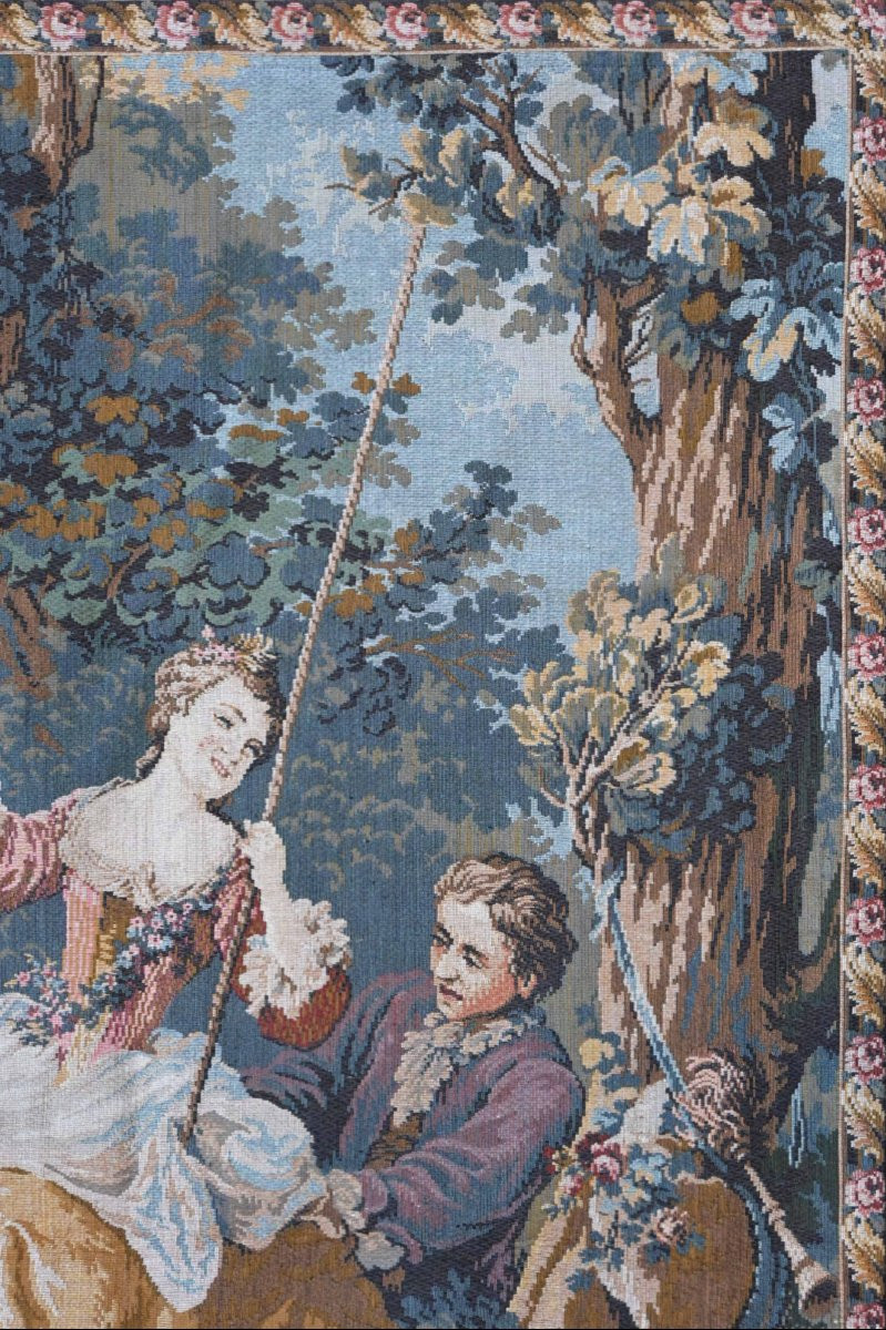Tapestry Weaving Art By Lys Jacqurd - The Swing After Jean-honoré Fragonard - No. 1620-photo-1