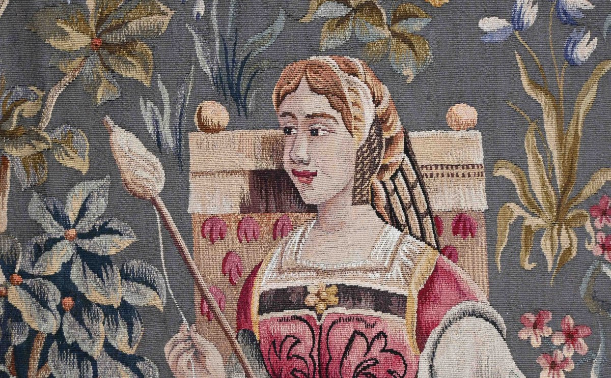 Medieval Tapestry From The Aubusson Manufacture, 19th Century – 173l×203hcm - No. 1622-photo-2