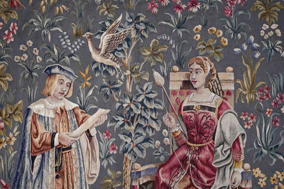 Medieval Tapestry From The Aubusson Manufacture, 19th Century – 173l×203hcm - No. 1622-photo-1