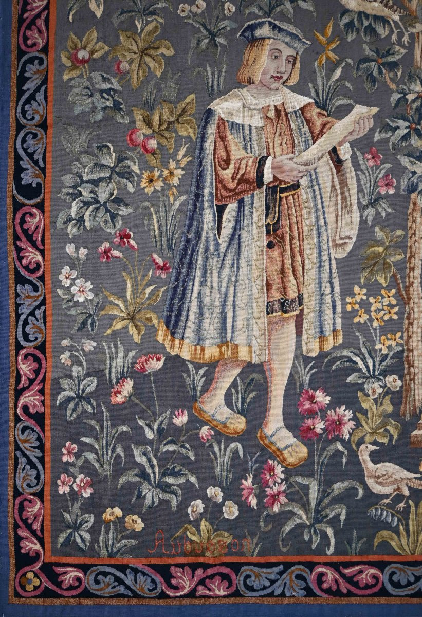 Medieval Tapestry From The Aubusson Manufacture, 19th Century – 173l×203hcm - No. 1622-photo-5