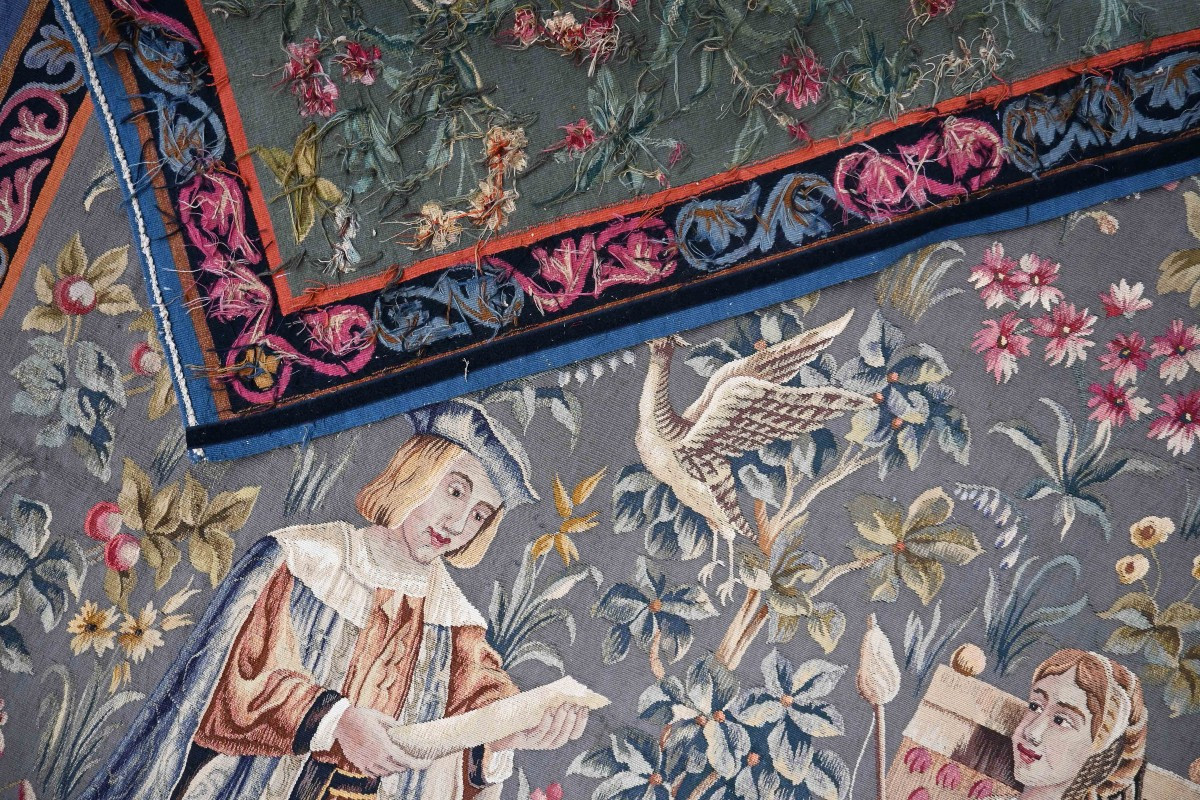 Medieval Tapestry From The Aubusson Manufacture, 19th Century – 173l×203hcm - No. 1622-photo-8