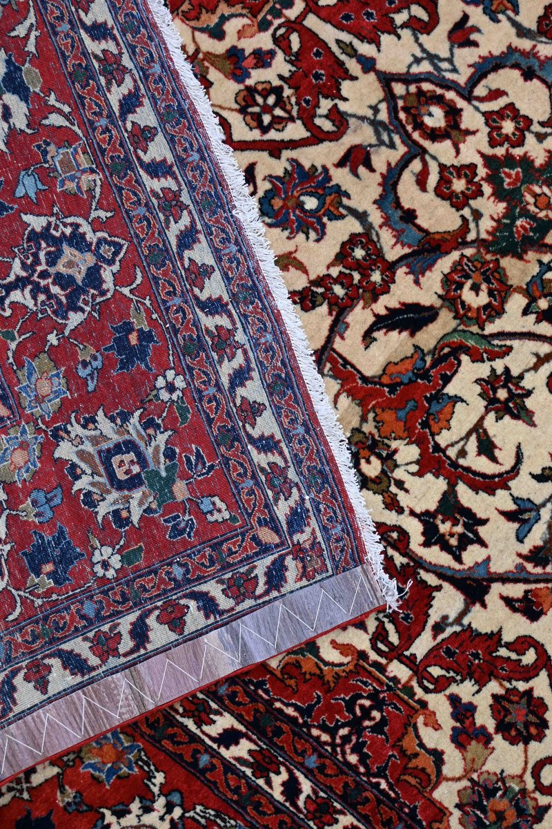 Tapis persan extrêmement fin, Isfahan (Iran), époque du Shah - Circa 1920 - 235x156 - N° 1602-photo-4
