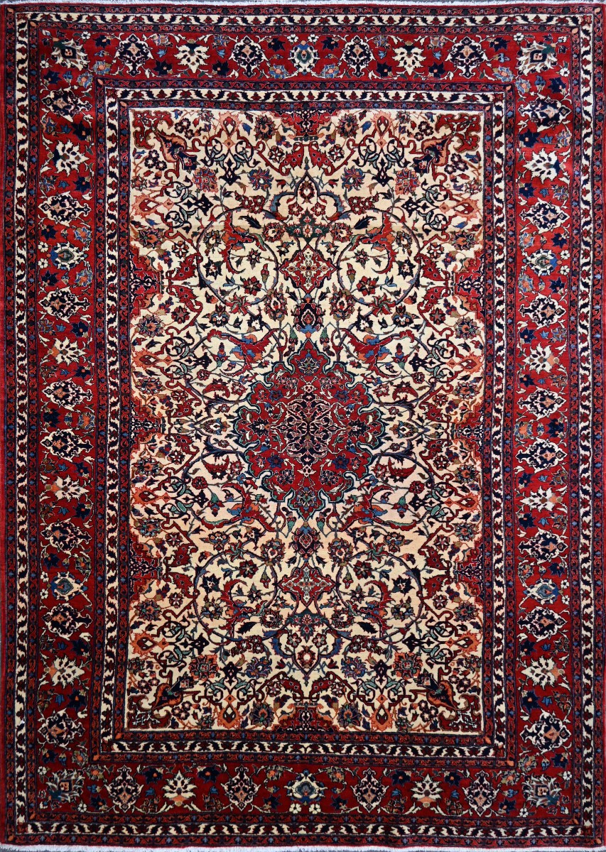 Tapis persan extrêmement fin, Isfahan (Iran), époque du Shah - Circa 1920 - 235x156 - N° 1602