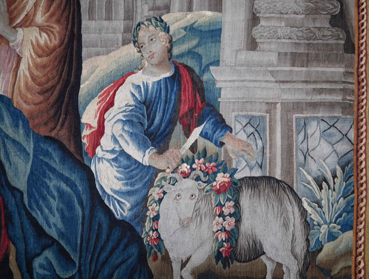 Tapestry, Royal Aubusson Manufactory, 18th Century - Homage To Psyche After Isaac Moillon - No. 1613 -photo-3