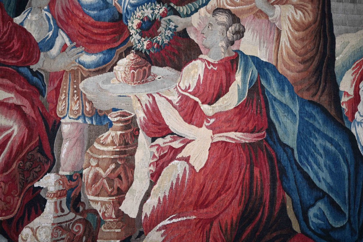 Tapestry, Royal Aubusson Manufactory, 18th Century - Homage To Psyche After Isaac Moillon - No. 1613 -photo-4