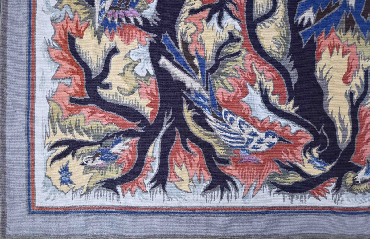 Aubusson Tapestry, Pinton Frères – Birds In The Forest, Elie Grekoff – Bolduc, N° 1634-photo-4
