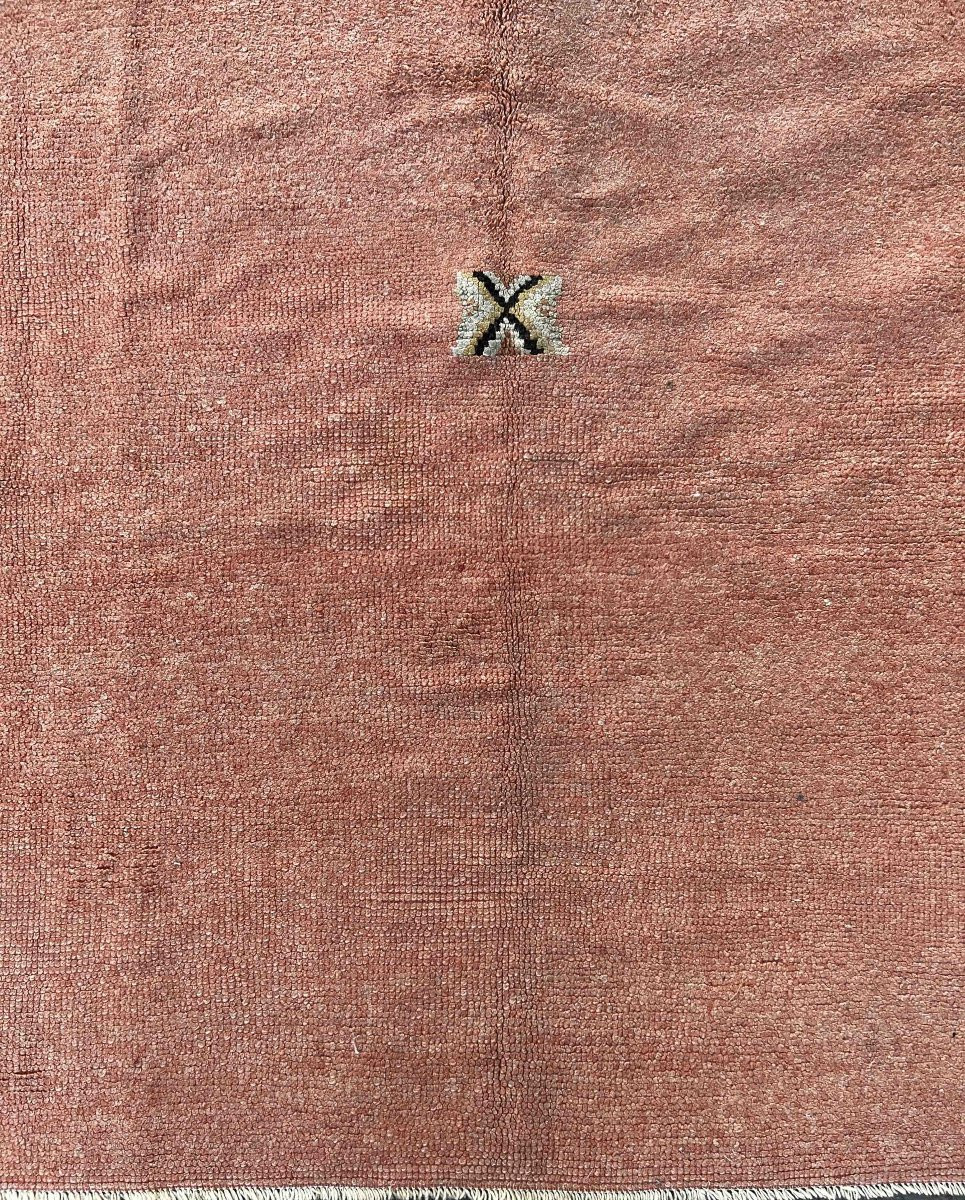 Tapis français – Minimalisme oriental en rose poudré, esprit berbère - Circa 1960 - N° 1222-photo-2