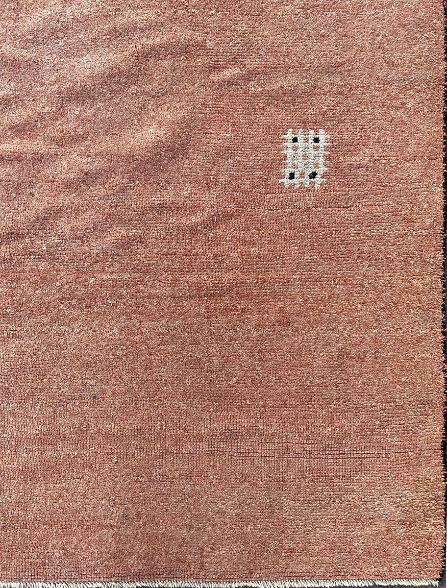 Tapis français – Minimalisme oriental en rose poudré, esprit berbère - Circa 1960 - N° 1222-photo-3