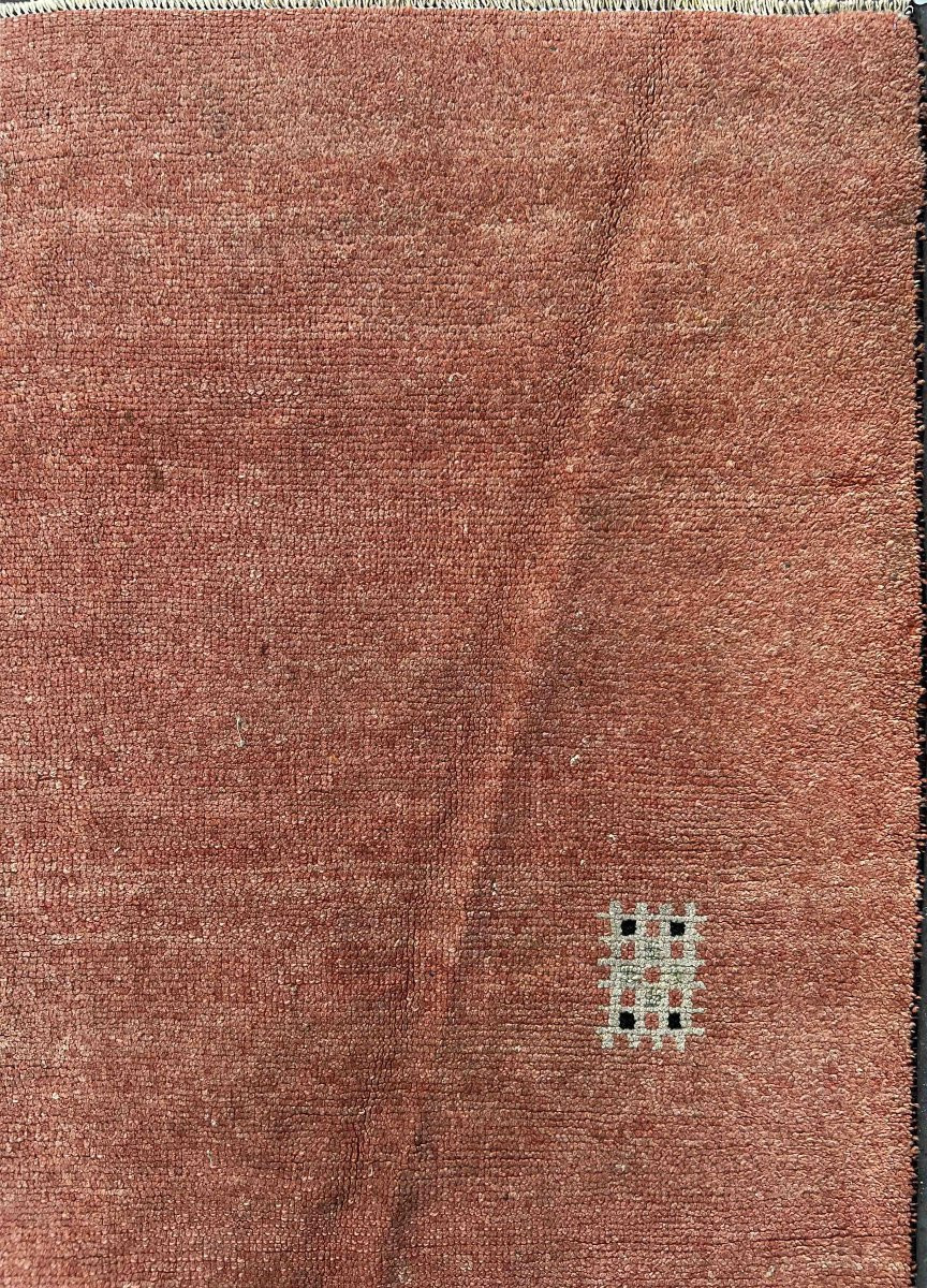 Tapis français – Minimalisme oriental en rose poudré, esprit berbère - Circa 1960 - N° 1222-photo-5