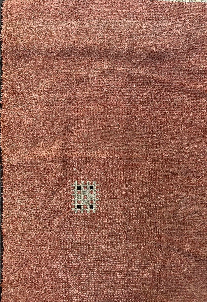 Tapis français – Minimalisme oriental en rose poudré, esprit berbère - Circa 1960 - N° 1222-photo-6