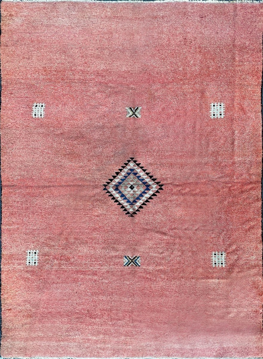 Tapis français – Minimalisme oriental en rose poudré, esprit berbère - Circa 1960 - N° 1222