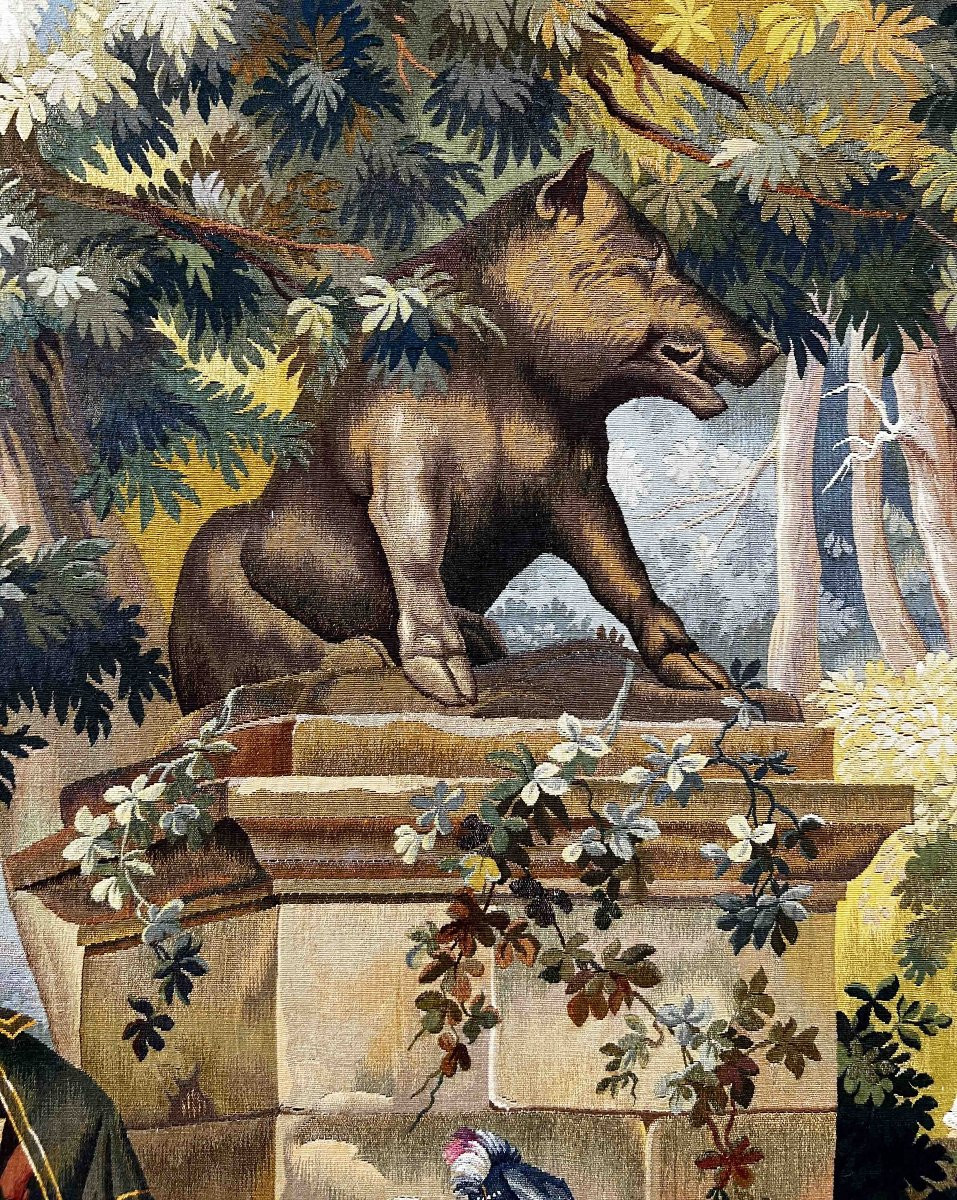 Tapisserie Manufacture d'Aubusson XIXe siècle - Les Carpes de Fontainebleau, R. Jules - N° 1101-photo-6