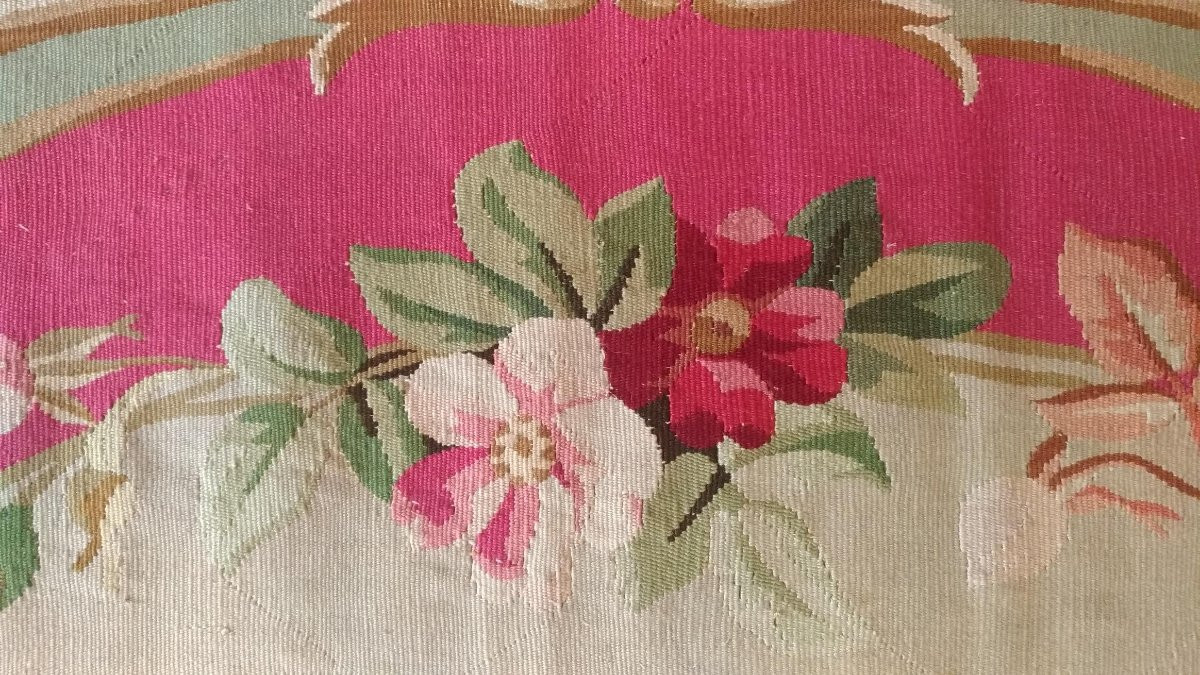 Tapis Napoleon III de la Manufacture Aubusson XIX &egrave;me si&egrave;cle - 2m33x1m70 - N&deg; 1151-photo-6