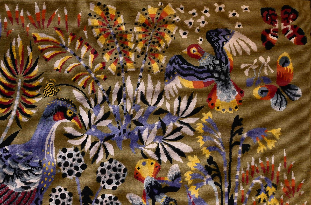 Vintage Petit Point Tapestry By Maison Royale Paris - No. 1628-photo-2
