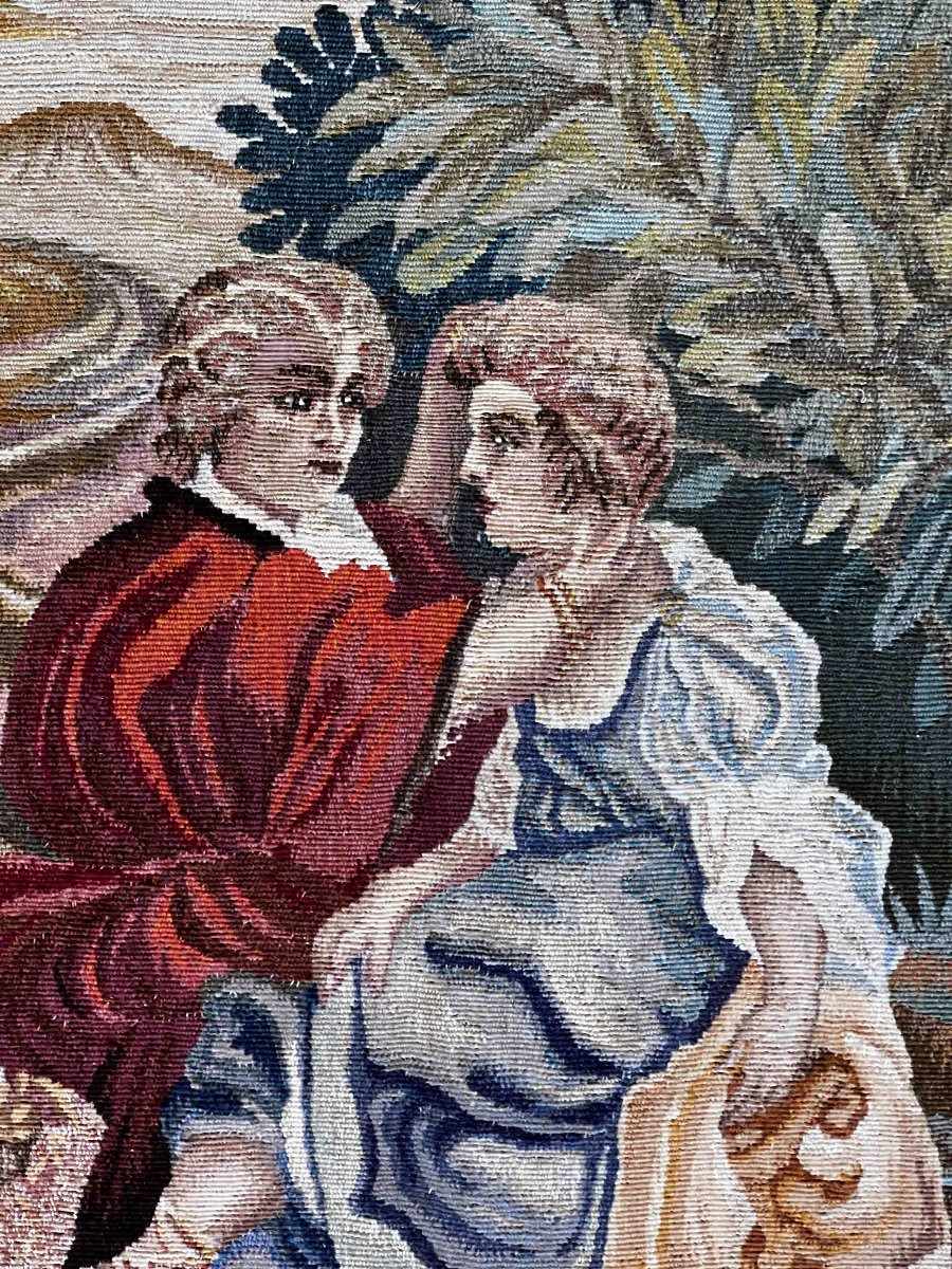 Tapisserie à scène galante, Manufacture d’Aubusson, XIXᵉ siècle – 2,05 × 1,45 m – N° 1008-photo-3
