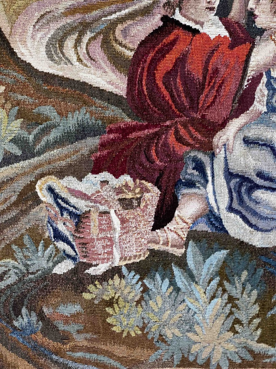 Tapisserie à scène galante, Manufacture d’Aubusson, XIXᵉ siècle – 2,05 × 1,45 m – N° 1008-photo-5