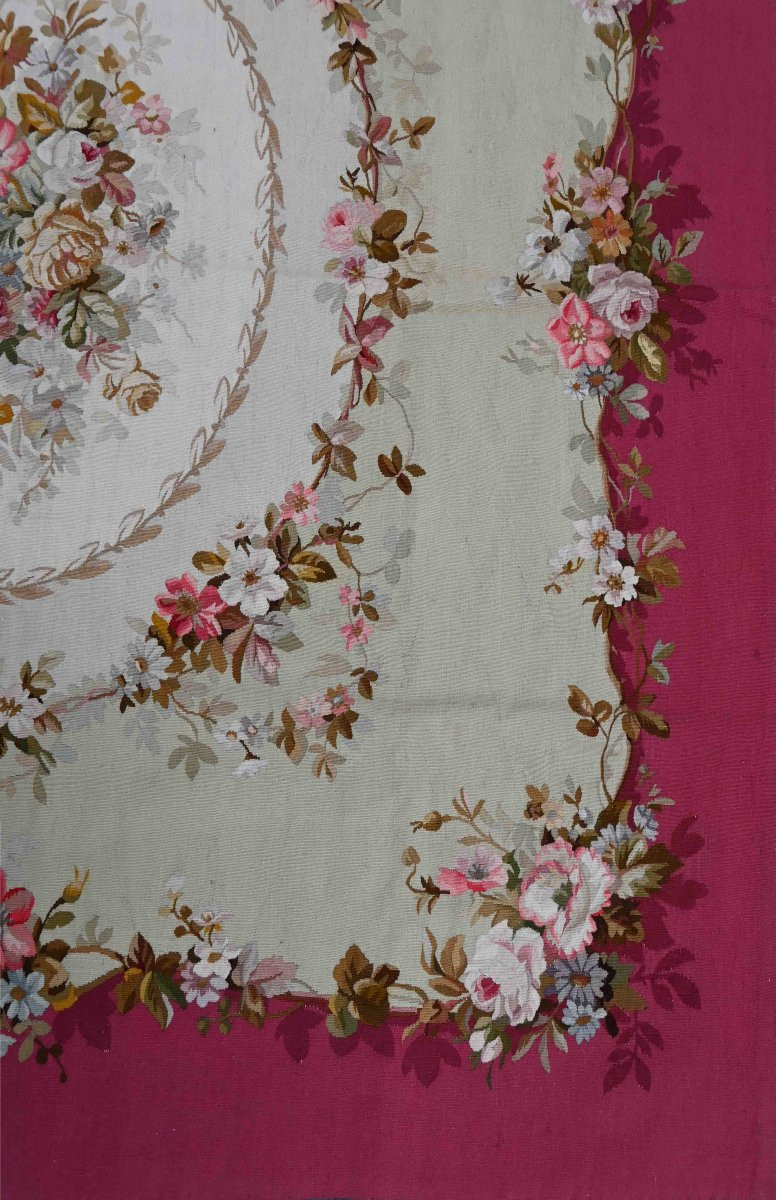 Tapis Napoleon III de la Manufacture Aubusson XIXe ciècle - 1m90x1m60 - N° 1241-photo-3