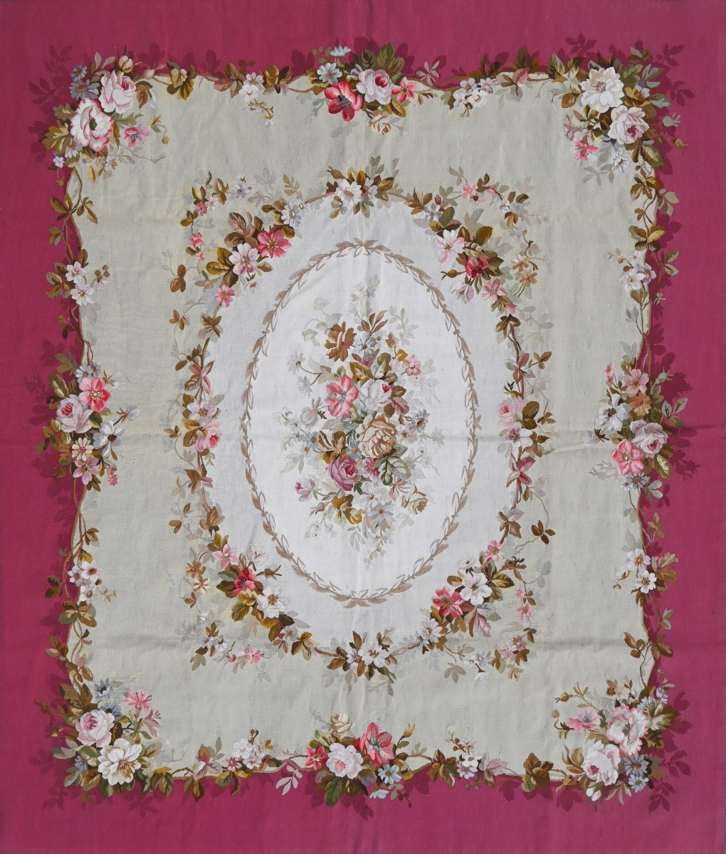 Tapis Napoleon III de la Manufacture Aubusson XIXe ciècle - 1m90x1m60 - N° 1241