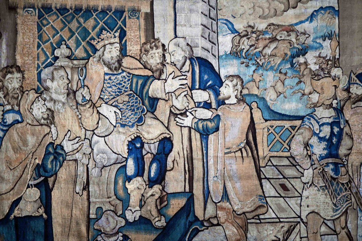 Tapestry From The Flanders Manufactory, 17th Century, David Presented To King Saul - No. 1590-photo-2