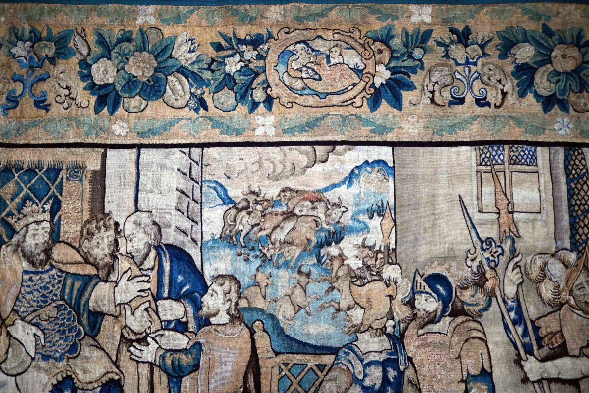 Tapestry From The Flanders Manufactory, 17th Century, David Presented To King Saul - No. 1590-photo-2