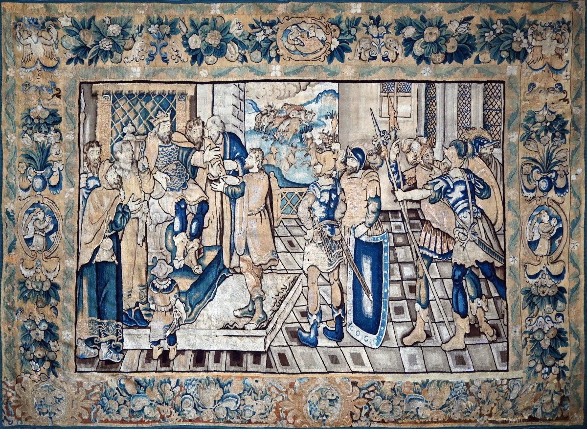 Tapestry From The Flanders Manufactory, 17th Century, David Presented To King Saul - No. 1590