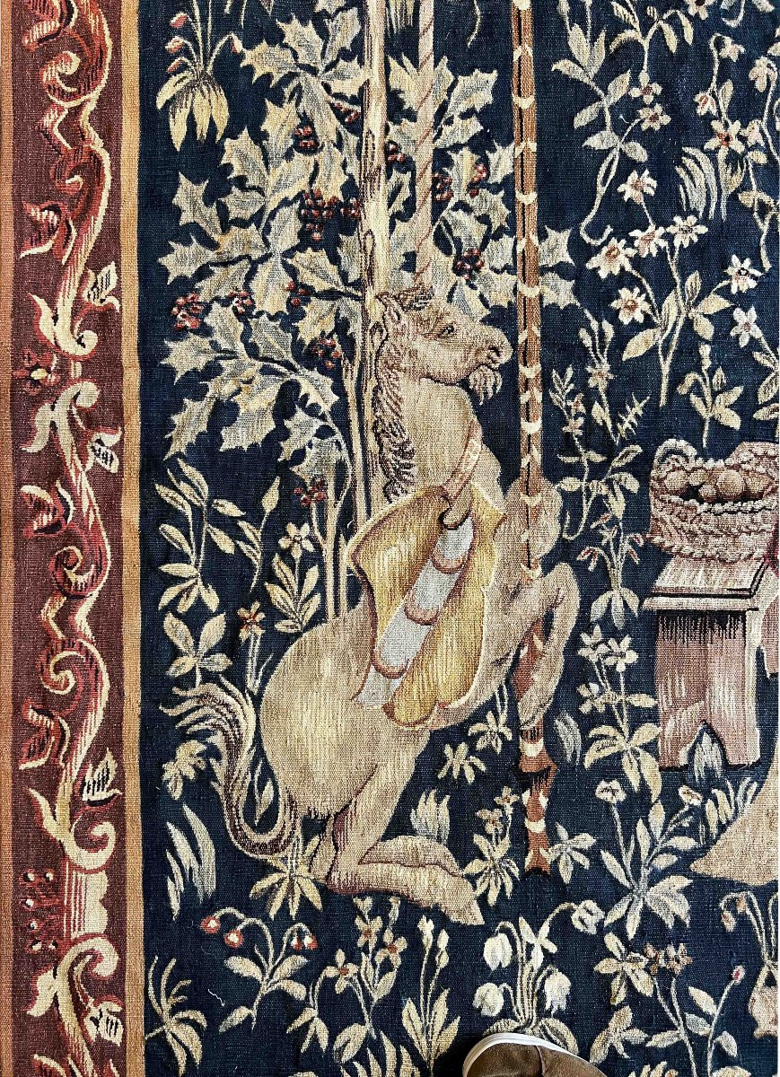 The Sense Of Smell, The Lady And The Unicorn - Tapestry, Aubusson Manufactory, 19th Century - No. 1107-photo-2