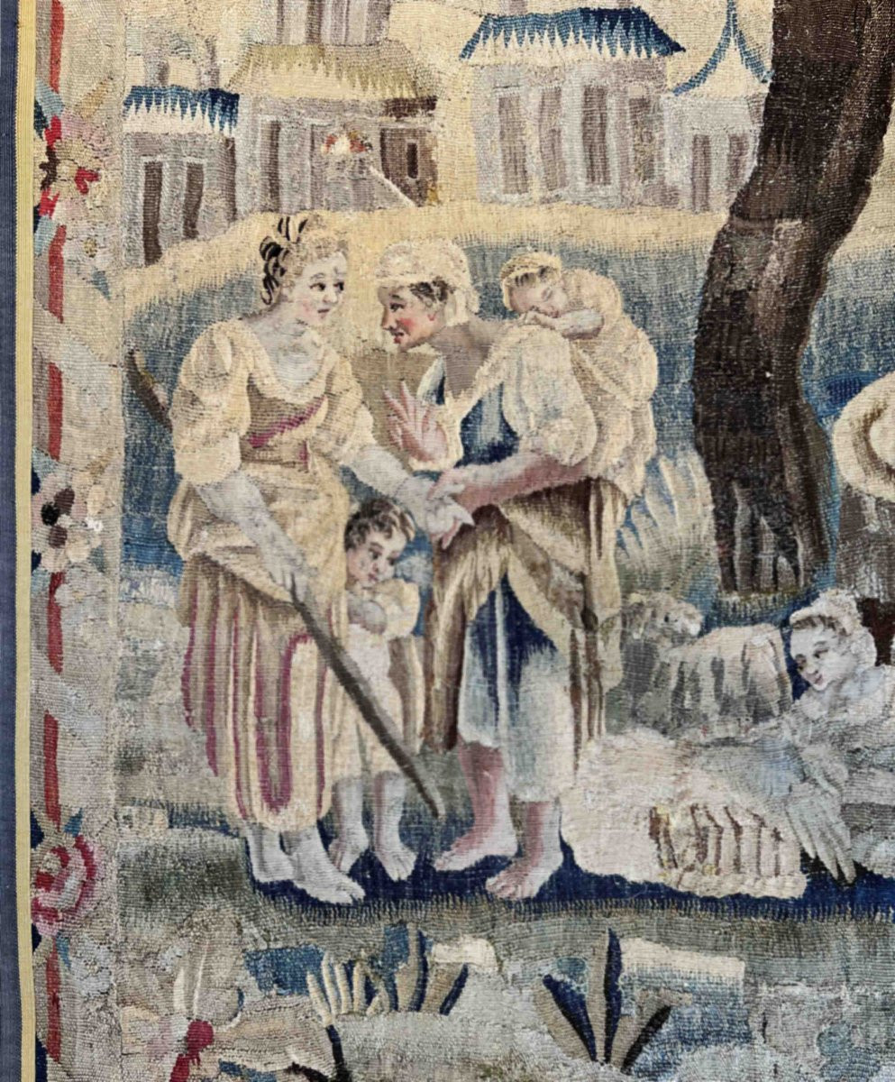 Aubusson Tapestry, 18th Century, "the Fortune Teller" - No. 1106-photo-2