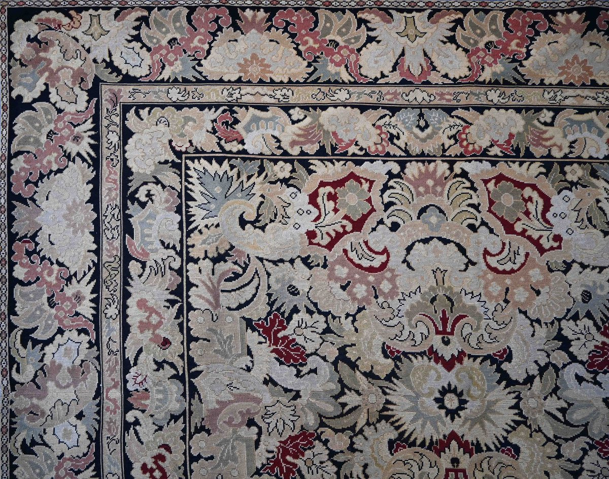 19th Century Aubusson Carpet In Petit Point, Napoleon III Style - No. 1396-photo-3