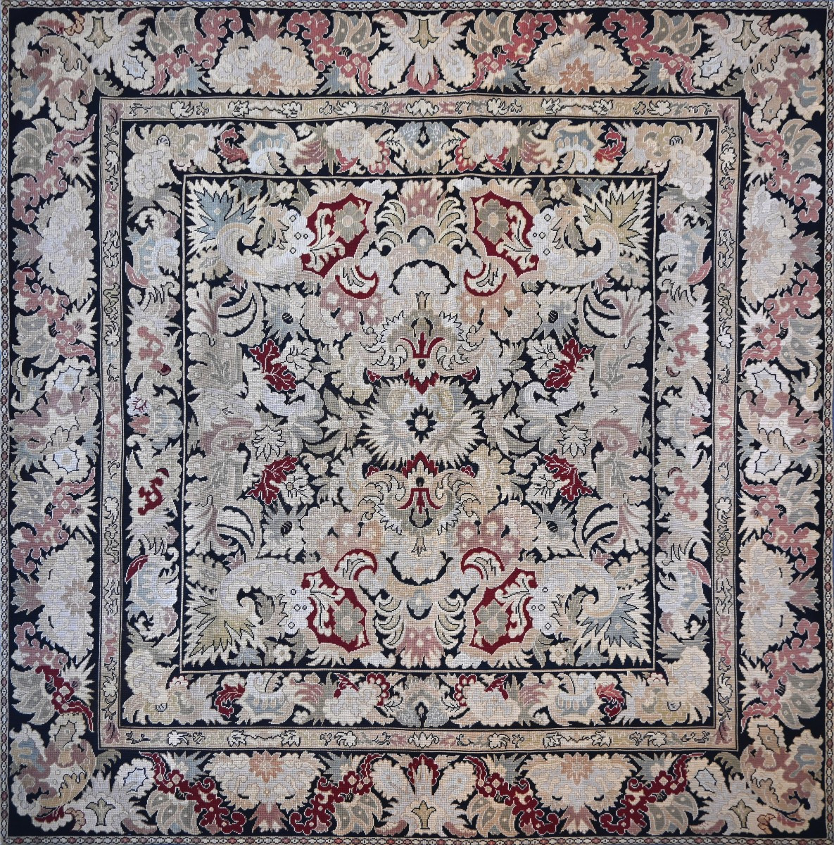 19th Century Aubusson Carpet In Petit Point, Napoleon III Style - No. 1396